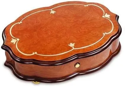 Vista 2 de Reuge Caja de música hecha a mano de estilo clásico de 3.72 notas titulada "Fleur de LYS" – Muchas canciones para elegir – Ave Maria, Ave Maria