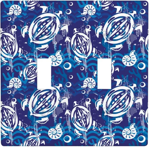 Vista 15 de Placa de interruptor de luz Nautical de 1 pandilla, concha abstracta retro del océano, estrella de mar, cubierta de placa de pared decorativa