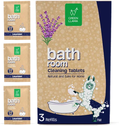 Vista 10 de Green Llama Paquete de 3 repuestos para ventanas y cristales, embalaje compostable certificado, solución de limpieza natural para ventanas y vidrio