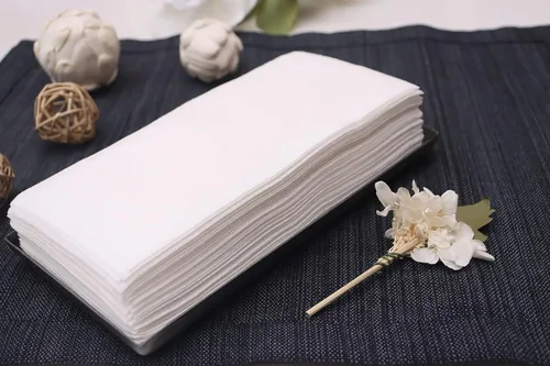 Vista 2 de Toallas de invitados desechables similares a lino Servilletas de baño Servilletas de boda Toallas desechables de lino premium (blanco, 120)