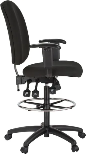 Vista 2 de Harwick 6058C-D-BK Silla de dibujo ergonómica extra alta, tela negra