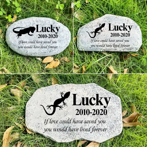 Vista 23 de Zatanmulo Piedra conmemorativa personalizada para mascotas, piedra conmemorativa de jardín personalizada, lápida para perros, lápida para gatos