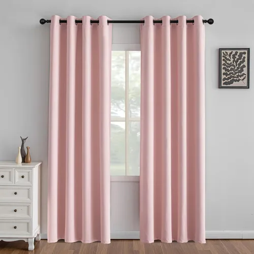 Vista 77 de IGEMAEVE Cortinas opacas de tamaño personalizado para dormitorio, 100 % opacas, 1 panel, aislamiento térmico, cortinas de oscurecimiento