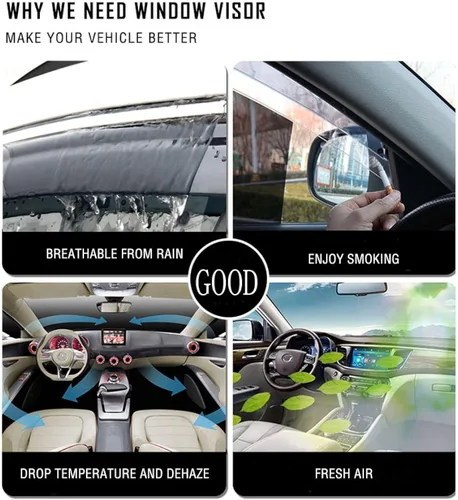 Vista 8 de Protectores de lluvia de ventana lateral, para Range Rover Velar MK1-L560 2017-2022, viseras de ventana, protección contra la lluvia, deflector