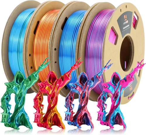 Vista 30 de LOVOON Filamento de ácido poliláctico (PLA) para impresión 3D multicolor, filamento PLA de 0.069 pulgadas, cambio de color doble por ángulo