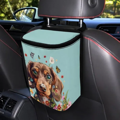 Vista 21 de Talayituse Cubo de basura portátil con estampado de camuflaje de bandera estadounidense, accesorios interiores de vehículos multifuncionales