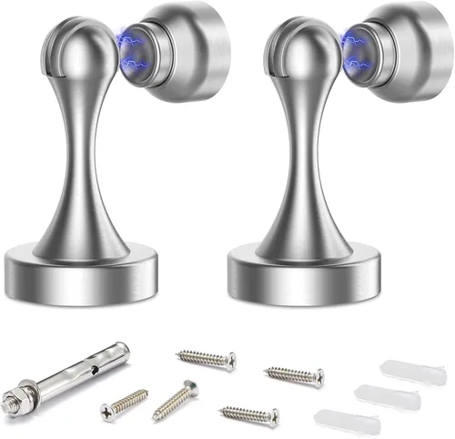 Vista 7 de Tope magnético de acero inoxidable, tope de puerta, resistente para varios tipos de puertas, mantiene tu puerta abierta, soporte de puerta