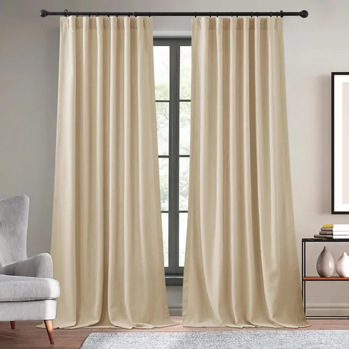 Vista 16 de KGORGE Cortinas azules de lino sintético de 84 pulgadas de largo, juego de 2 paneles, elegantes cortinas casuales de lino con textura para ventana