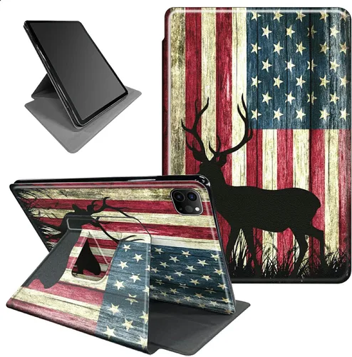 Vista 64 de Funda para iPad mini 6 para iPad mini 6ª generación 8.3 pulgadas 2021 360 grados giratorio soporte ligero protector inteligente cubierta con bandera