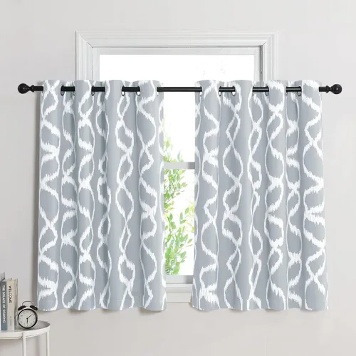 Vista 11 de KGORGE Cortinas opacas para sala de estar, aislamiento térmico, cortinas insonorizadas y cortinas estilo rústico estilo bohemio para cocina