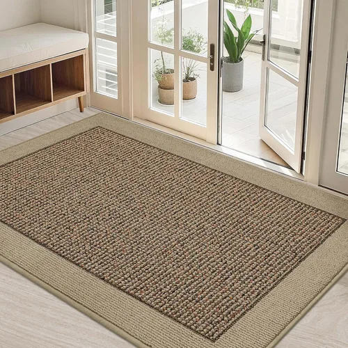 Vista 19 de BEQHAUSE Tapete para puerta interior de 20 x 32 pulgadas, tapete antideslizante para entrada, lavable, resistente a la suciedad, tapete de Negro
