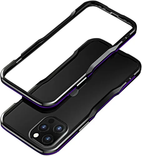 Vista 15 de Parachoques de aluminio compatibles con iPhone 12 Mini de 5.4 PULGADAS, estuche con marco metálico, parachoques delgado de diseño genial y Negro