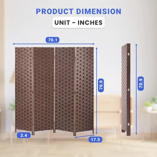 Vista 38 de 4 paneles separadores de habitación, pantalla plegable de madera, pantallas de privacidad, paneles plegables, divisor de pared para interiores