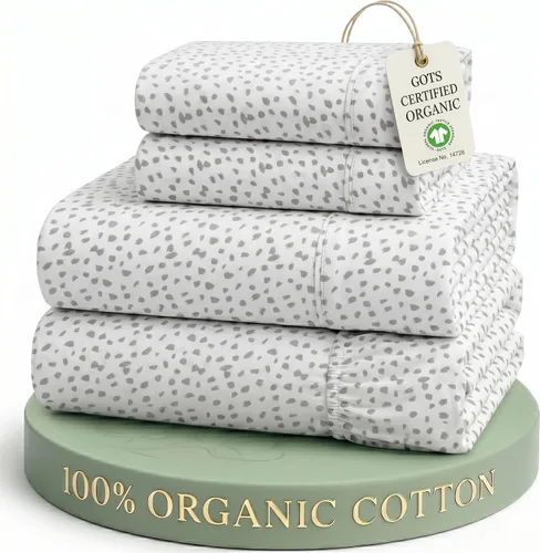 Vista 53 de LANE LINEN - Juego de 2 sábanas de fibras largas 100 % algodón orgánico, percal de fibras largas, ultrasuave y transpirable, para colchones de hasta