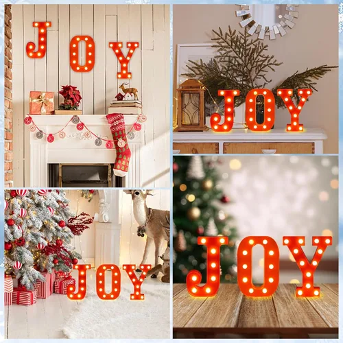 Vista 4 de Decoraciones de mesa de Navidad con luces LED, centro de mesa de resina para fiesta de vacaciones, decoración de mesa para el hogar, decoración