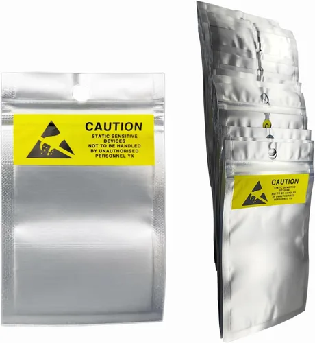 100 bolsas ESD de 3.15 x 5.12 pulgadas, bolsas antiestáticas translúcidas resellables para SSD, HDD, bolsa antiestática para conducción manual o