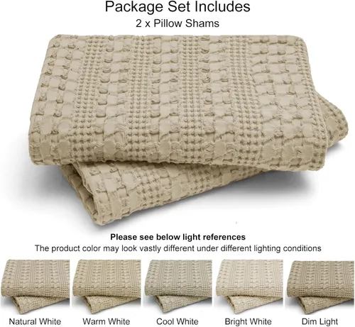 Vista 120 de PHF - Fundas de almohada 100% algodón con tejido gofre europeo, 26 x 26 pulgadas, 2 unidades para decoración elegante del hogar, para cama, sin