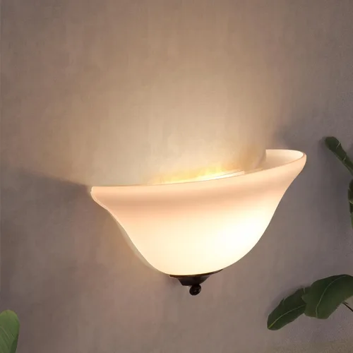 Vista 9 de Aplique de pared de media luna de 13 pulgadas, lámpara de pared regulable con 1 luz, lámpara de pared moderna con pantalla de vidrio esmerilado