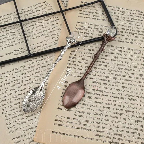 Vista 3 de Framendino, Paquete de 50 cucharas de café retro, té de aleación de cristal vintage para el hogar, cocina, oficina