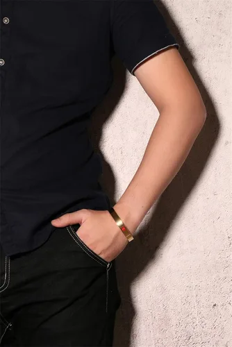 Vista 3 de PACEMAKER - Pulsera de acero inoxidable con identificación médica de alerta médica SOS para mujer 79in 8 pulgadas Metal