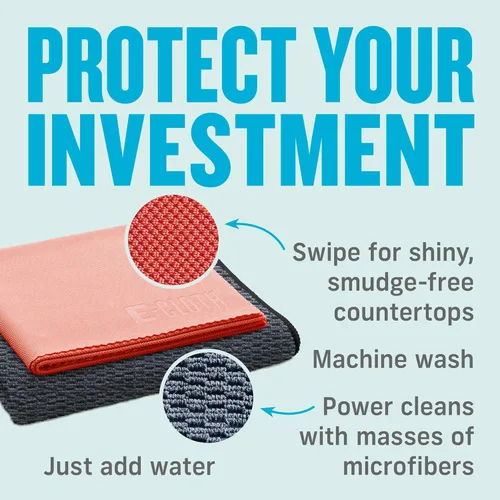 Vista 3 de E-Cloth Kit de limpieza de granito y piedra, paño de limpieza de microfibra premium, limpiador y esmalte ideal para encimeras de granito, mármol