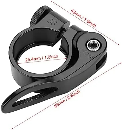 Vista 3 de VGEBY1 Abrazadera de tija de sillín de bicicleta, abrazadera de poste de asiento de liberación rápida de aleación de aluminio Quick Releas para tija