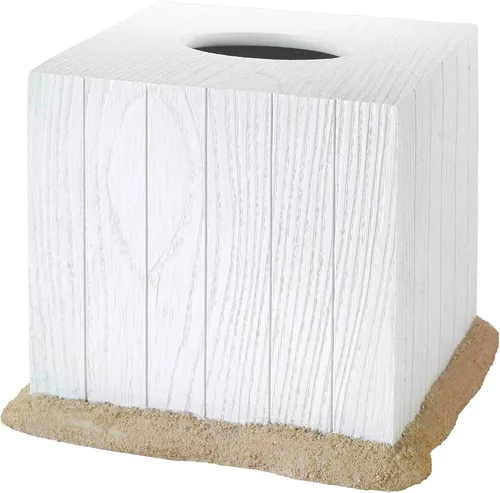 Vista 6 de Avanti Linens - Funda para caja de pañuelos, decoración de baño inspirada en la playa (colección Beach Mode)