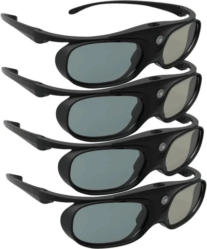 Vista 5 de Paquete de 2 lentes DLP Link 3D para proyector, ELEPHAS 144 Hz, recargables, activos, compatibles con proyectores 3D DLP-Link: Acer, ViewSonic