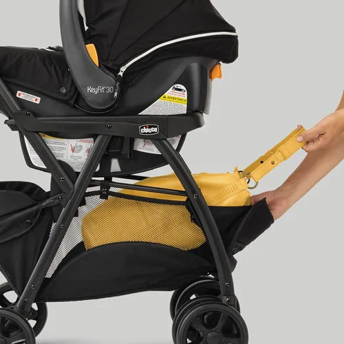 Vista 3 de Chicco KeyFit Caddy - Cochecito con marco para bebé, acepta todos los asientos de automóvil Chicco para bebés, asa ajustable, bandeja para padres