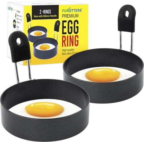 Anillos para huevos, 3.5 pulgadas, antiadherentes, profesionales y grandes, de acero inoxidable para freír huevos y huevos Mcmuffins, molde de huevo
