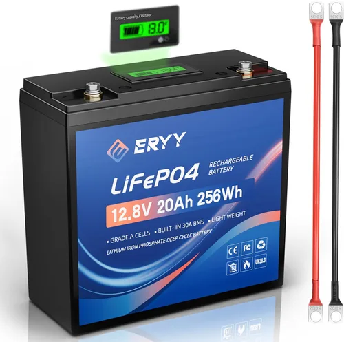 Batería de litio LiFePO4 de 12V 20AH (22Ah) con 30A BMS y voltímetro