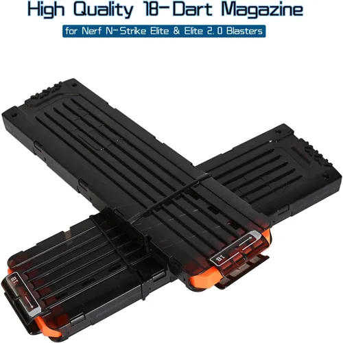 Vista 2 de Paquete de 2 cargadores de clip de recarga rápida de 18 dardos para Nerf N-Strike Elite Series (negro)