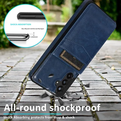 Vista 7 de Asuwish Funda de teléfono para Samsung Galaxy A13 5G con protector de pantalla de vidrio templado, soporte para tarjetas de crédito, soporte de Azul