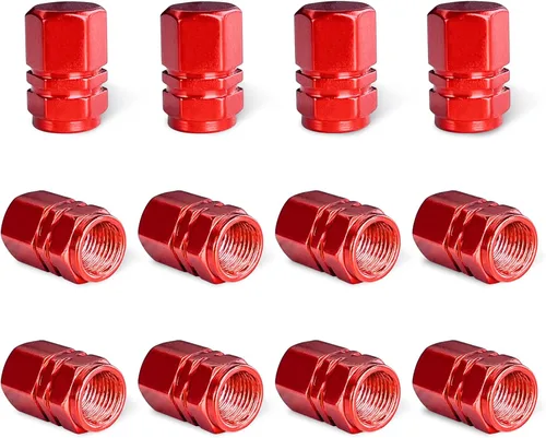 Vista 15 de Ziciner 8 PCS Tapas de Vástago de Válvula de Neumático de Coche, Cubiertas de Válvula de Rueda de Aleación de Aluminio con Anillo O de Goma, Juego