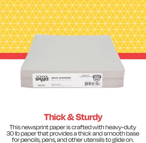 Vista 6 de Papel periódico Sax - 8 1/2" x 11" (21.59 cm x 27.94 cm) - Paquete de 500 hojas - Blanco