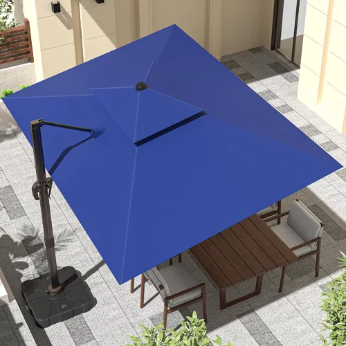 Vista 26 de Sombrilla de 10 x 13 pies para exteriores, sombrilla grande rectangular con viga voladiza, resistente, con rotación de 360°, sombrilla con Beige