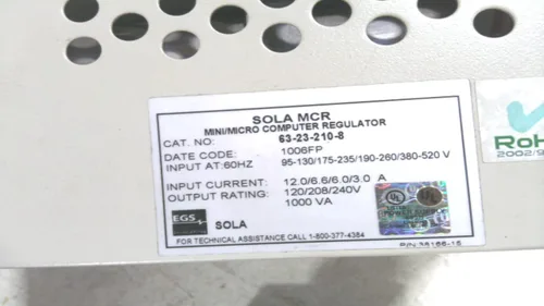Vista 2 de Egs 63-23-210-8, acondicionador de energía del voltaje constante de Sola 63-23-210-8