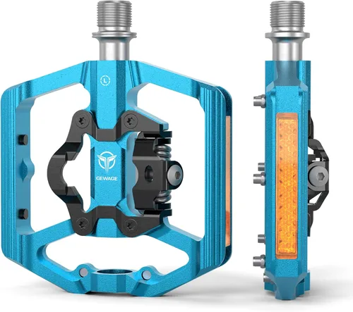 Vista 12 de Pedales de bicicleta de montaña con reflector, pedales de plataforma de doble función y sin clip, pedal de bicicleta de 9/16 pulgadas compatible