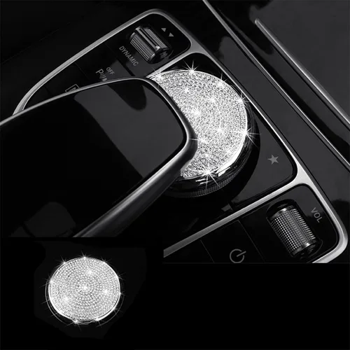 CONGCONG para Mercedes Benz Cubierta de Control de Medios Interior Bling Accesorios de Cristal Compatible con Accesorios Mercedes-Benz