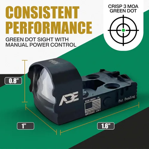 Vista 7 de ADE Advanced Optics NUWA PRO RD3-021 Mira de Punto Verde – Óptica Reflex de Movimiento Despierto para Canik TP9 Elite SC, Mete SFT, Mete MC9, Sig