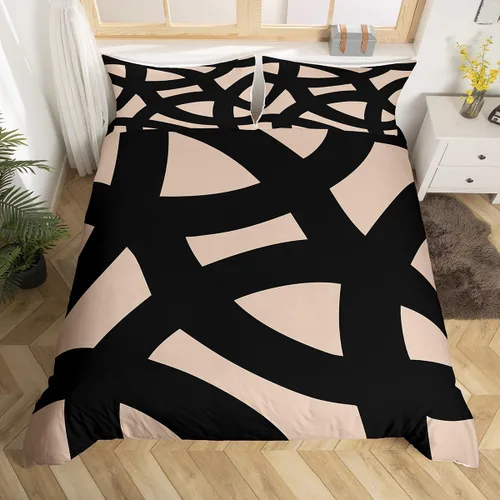 Vista 12 de Manfei Juego de ropa de cama de silueta de ciervo, tamaño individual, funda de edredón con patrón de flechas y cuernos con 1 funda de almohada Gris