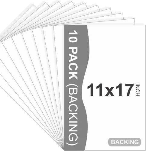 Somime Paquete de 10 tablas de respaldo, alfombrillas 11x17 sin cortar blancas, tablas de respaldo sin ácido para impresiones artísticas, ideales