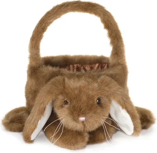 Bearington - Cesta de Pascua de peluche con diseño de conejito marrón, 12 x 13 pulgadas