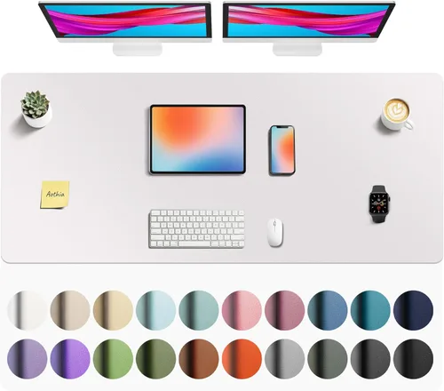 Vista 126 de Aothia Protector de Escritorio de Cuero, Alfombrilla para Ratón, Alfombrilla de Escritorio de Oficina, Secante de Escritorio de Cuero PU