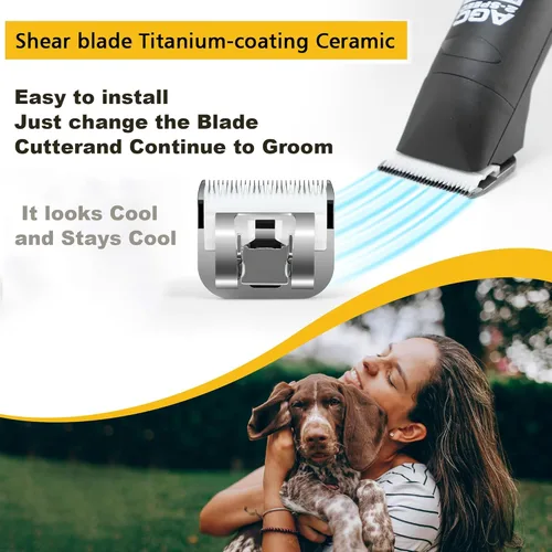 Vista 4 de Cuchilla de cerámica de 18 dientes compatible con cuchillas de repuesto Oster Fast Feed Clippers para la serie de cortadores de aseo A5, apto