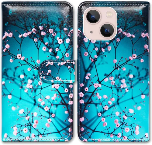 Vista 29 de Bcov Funda para iPhone 14, diseño de pájaro negro y verde con tapa para teléfono, con ranura para tarjetas, soporte para iPhone 14