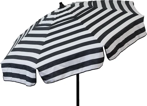Vista 13 de Heininger DestinationGear 6' Acrylic Striped Pole Umbrella negro y blanco