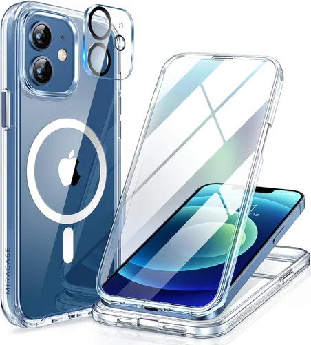 Vista 159 de Miracase Glass Series - Funda para iPhone 11 de 6.1 pulgadas, funda resistente de cuerpo completo mejorado con protector de pantalla de vidrio Negro