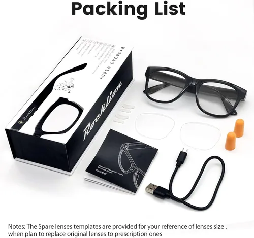 Vista 8 de Smart Bone Conduction Glasses Bluetooth with Open-Ear Headphones, Photochromic Blue Light Blocking Lenses, IPX6 Waterproof, Hands-Free Calls/Music