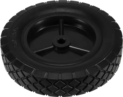 Vista 4 de 2 ruedas de mano de goma maciza de 8 x 1.75 pulgadas, ruedas universales para cortacésped para eje de 1/2 pulgada, neumáticos de repuesto